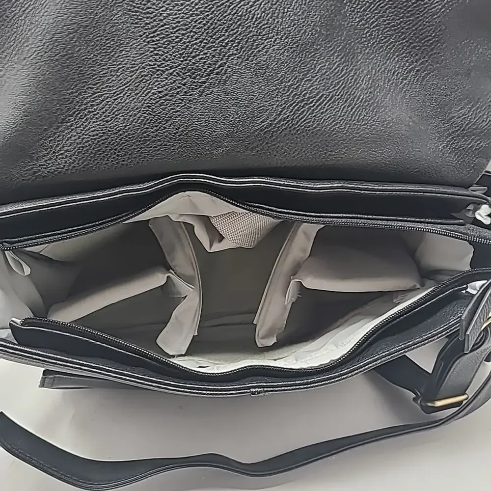Johansen Tote Betsy Style Camera Bag DSLR Black Faux Leather LARGE - EUC